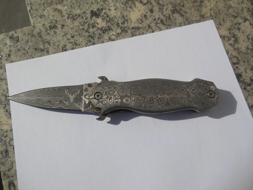 Schweres damast taschenmesser - schweres,