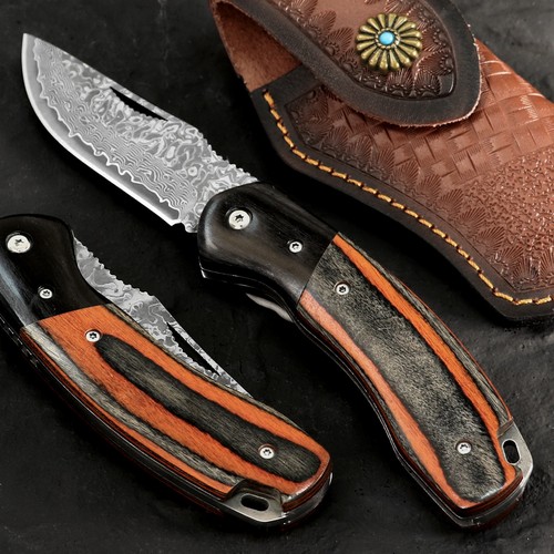 Damast edc klappmesser - damast,