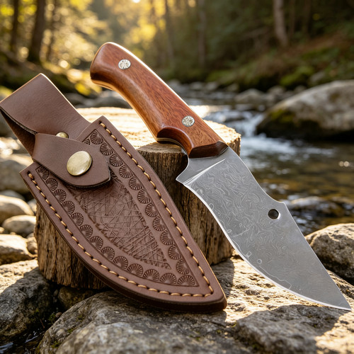 Damast jagdmesser feststehende - damast,